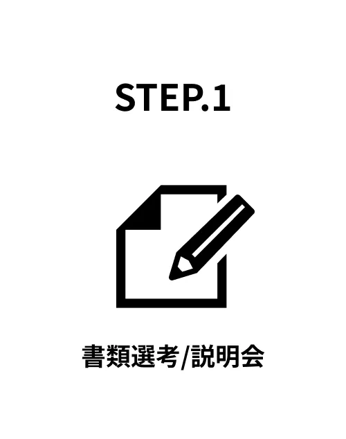 STEP1：書類選考/説明会